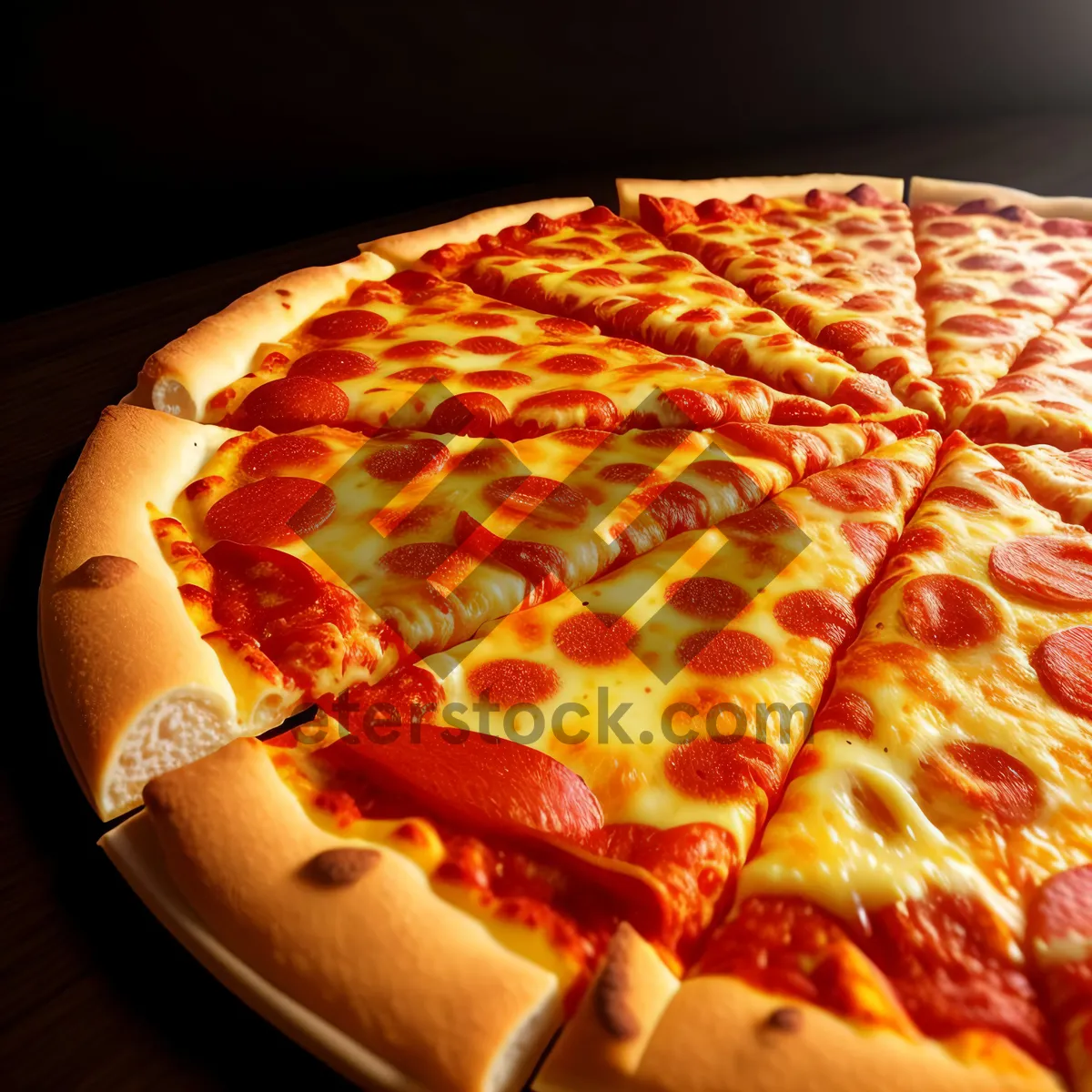 Picture of Delicious Gourmet Pizza with Pepperoni and Cheese