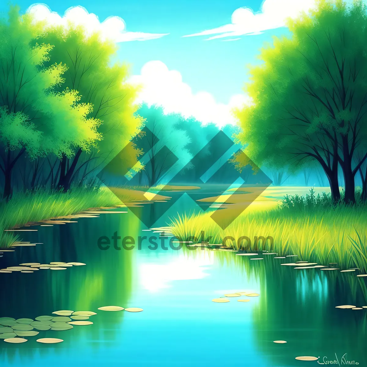 Picture of Serene Sunset Reflected in Water