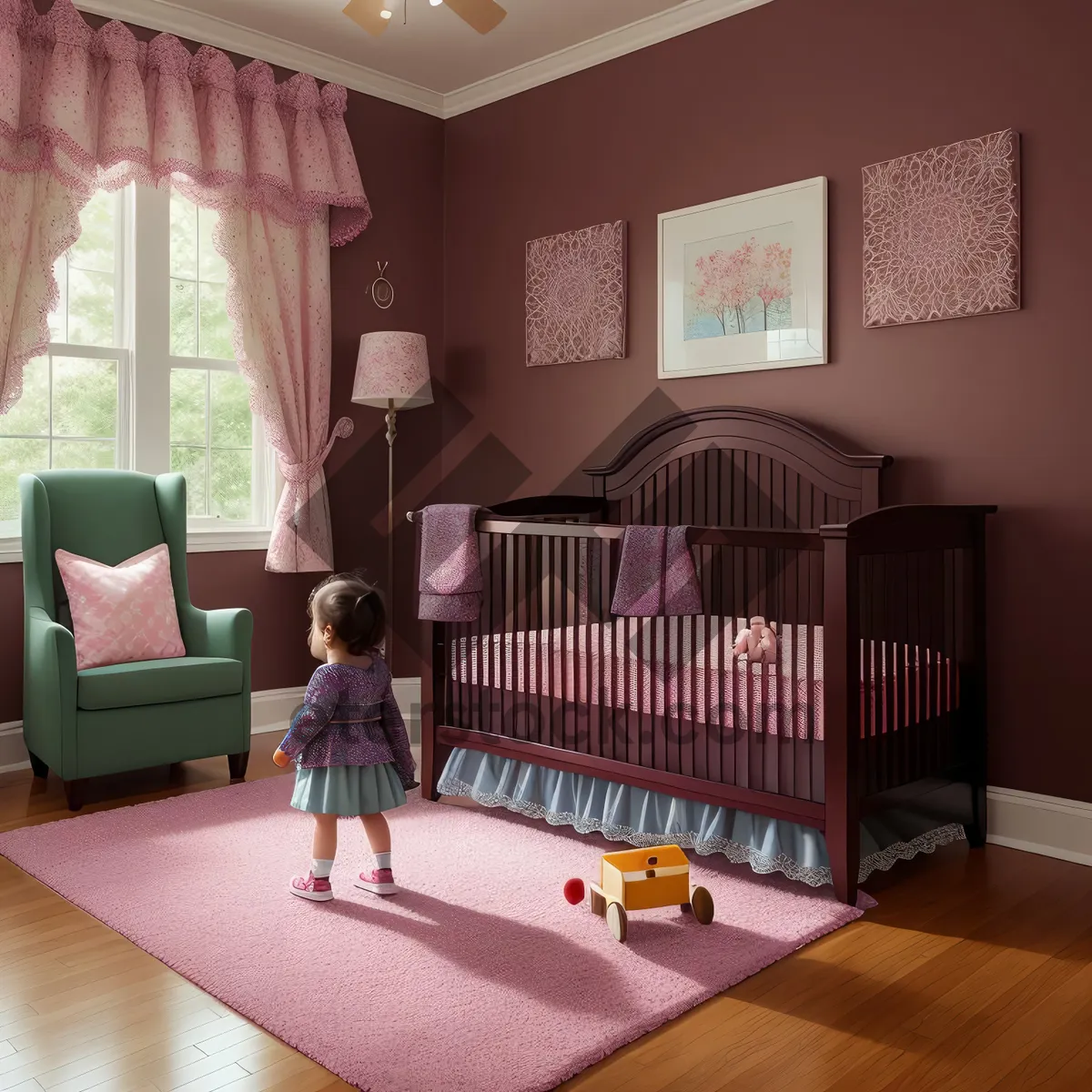 Picture of Luxurious Baby Bedroom with Modern Furnishings