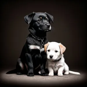 Adorable Bull Dog Puppy with Collar, Sitting