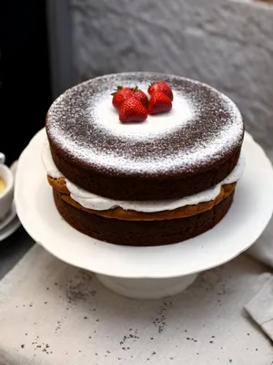 Delicious Chocolate Cake with Fresh Fruit Topping