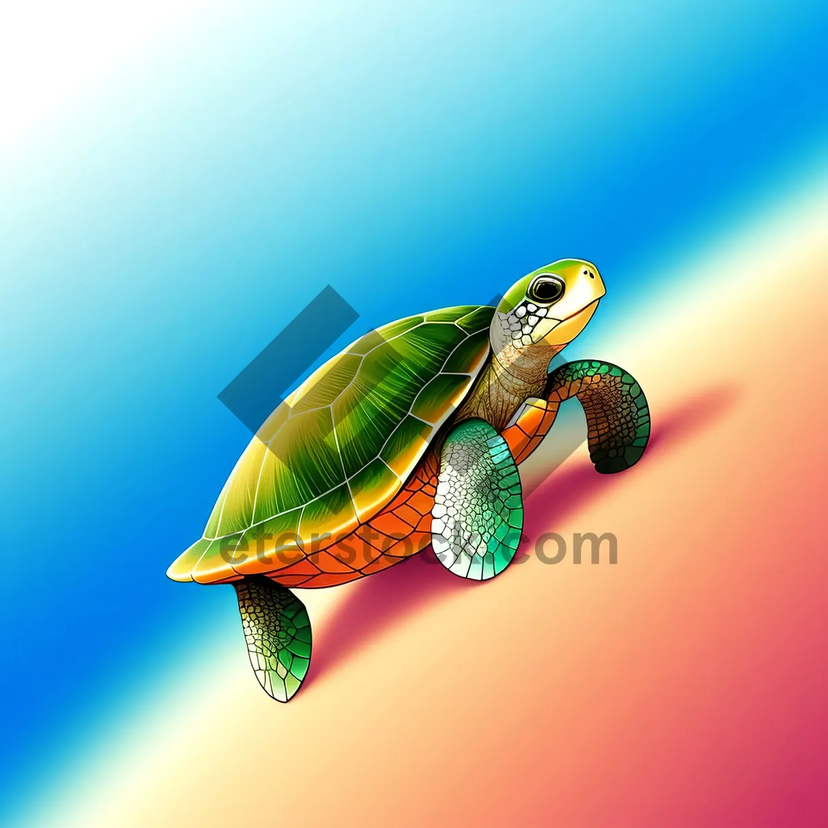 Picture of Slow & Steady Shell: Majestic Terrapin Turtle in Wildlife