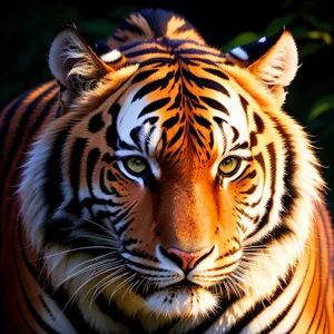 Striped Jungle Hunter: Majestic Tiger Cat in the Wild