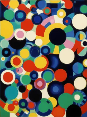 Colorful Polka Dot Circles on Bright Retro Wallpaper