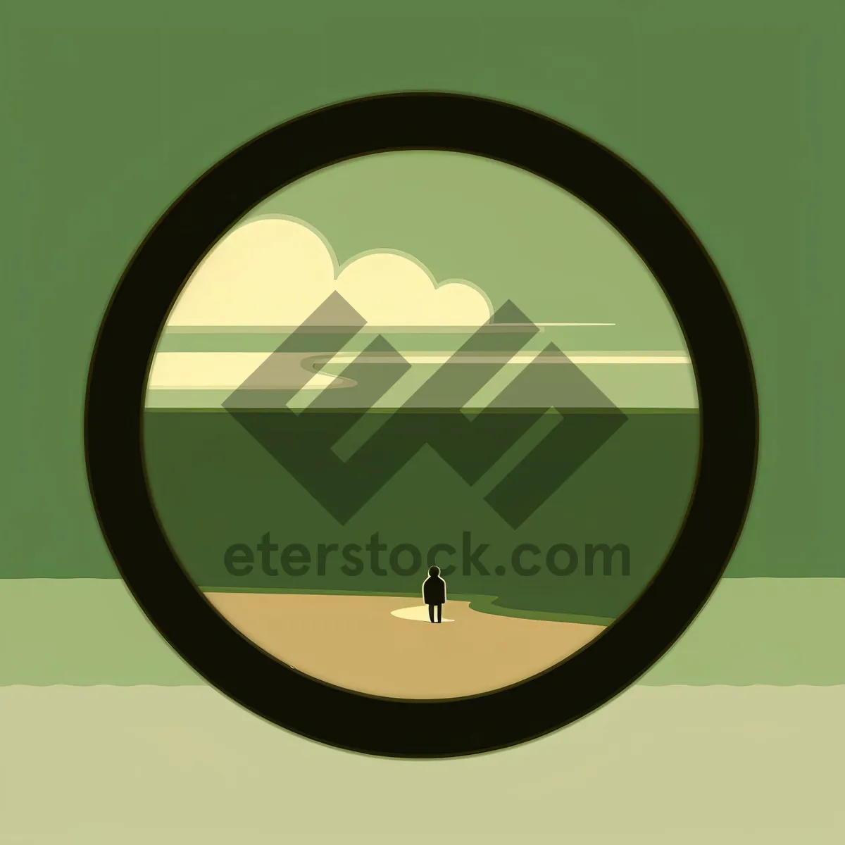 Picture of Round Shiny Button Icon with Curved Shadow