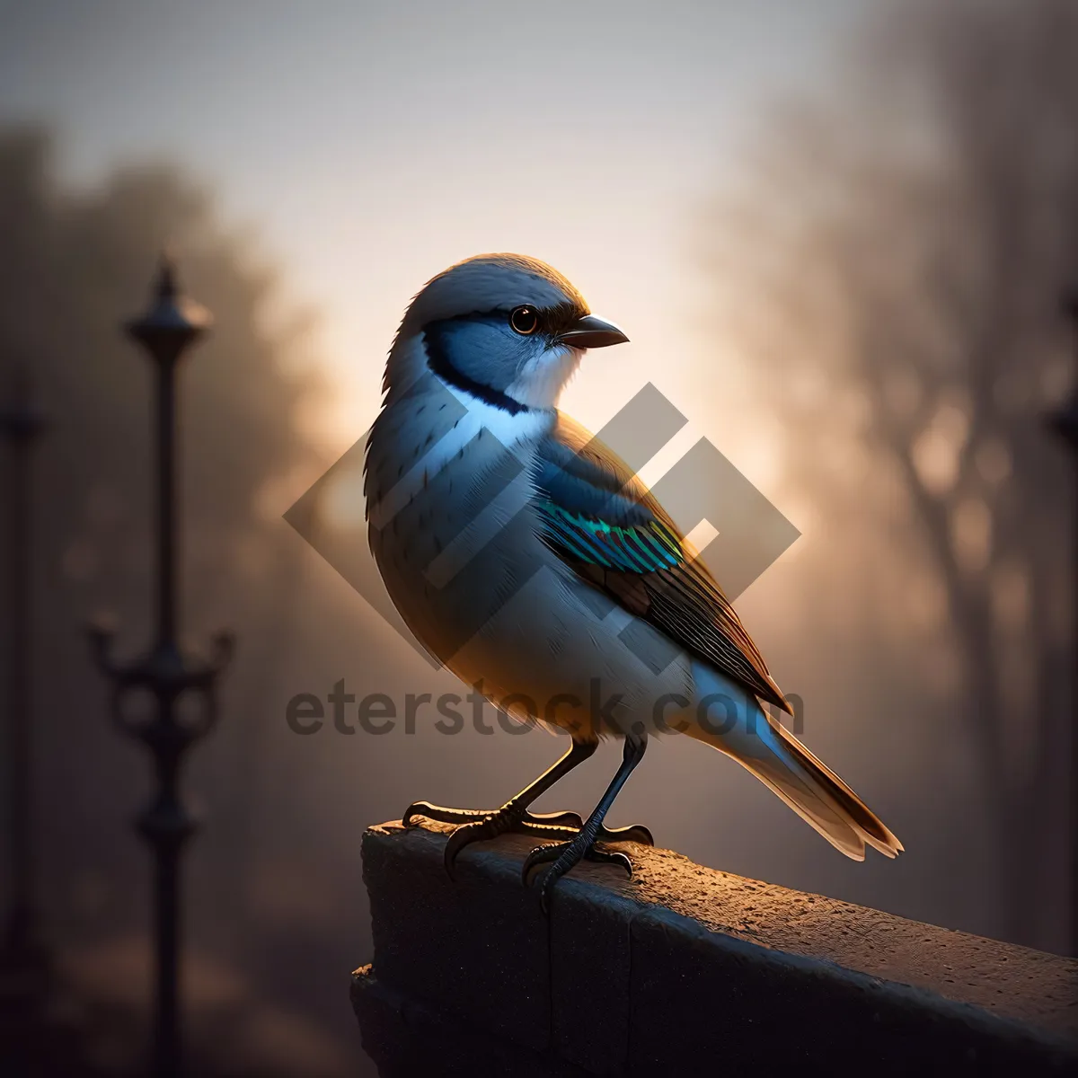 Picture of Winged Wonder: Majestic Jay Perched on Branch