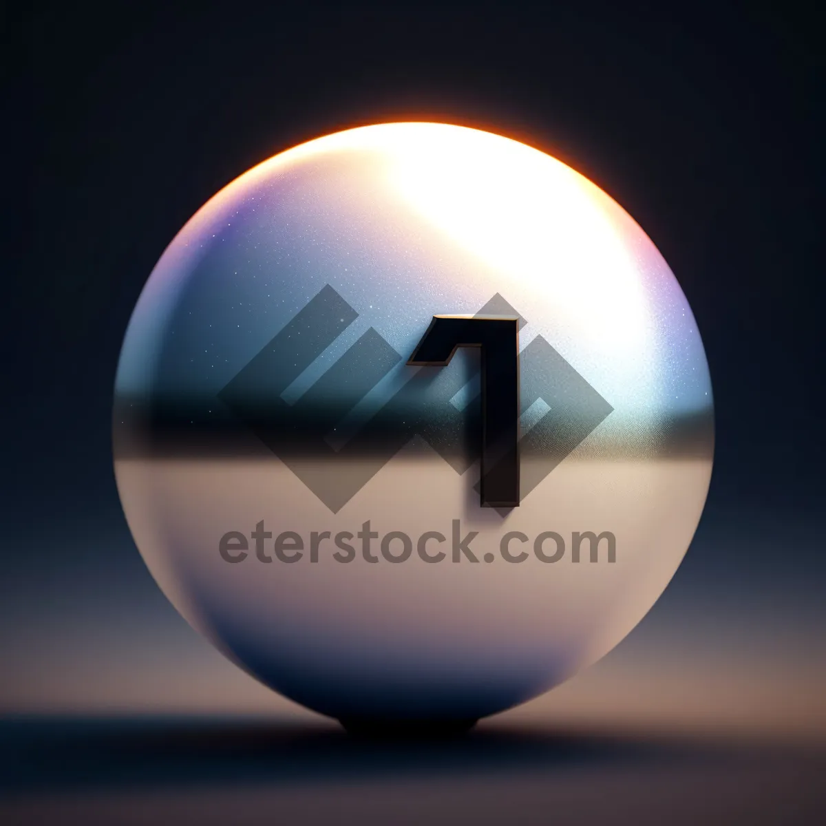 Picture of Globe Glass Icon with Shiny Reflection