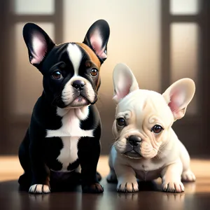 Purebred Canine with Wrinkles: An Adorable Bulldog Puppy