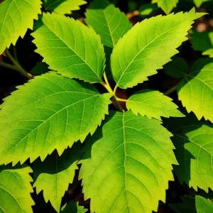 Vibrant Maple Leaves in Sunlit Forest