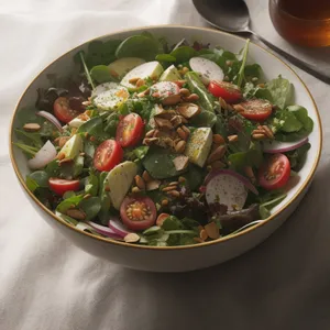 Fresh Mixed Salad with Beef and Green Peas