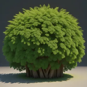 Summertime Bonsai Tree in Natural Landscape