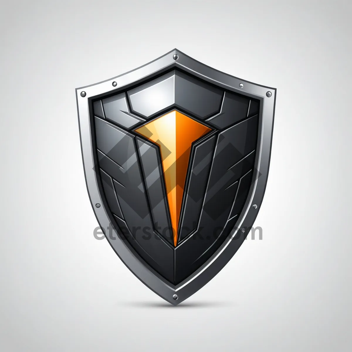 Picture of Shiny graphic shield symbol emblem icon.