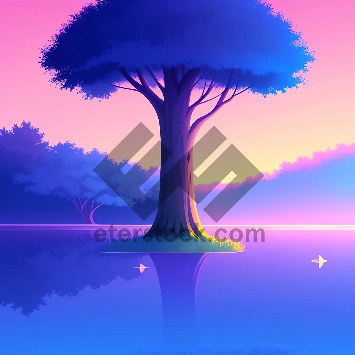 Picture of Vibrant Summer Sky Silhouette