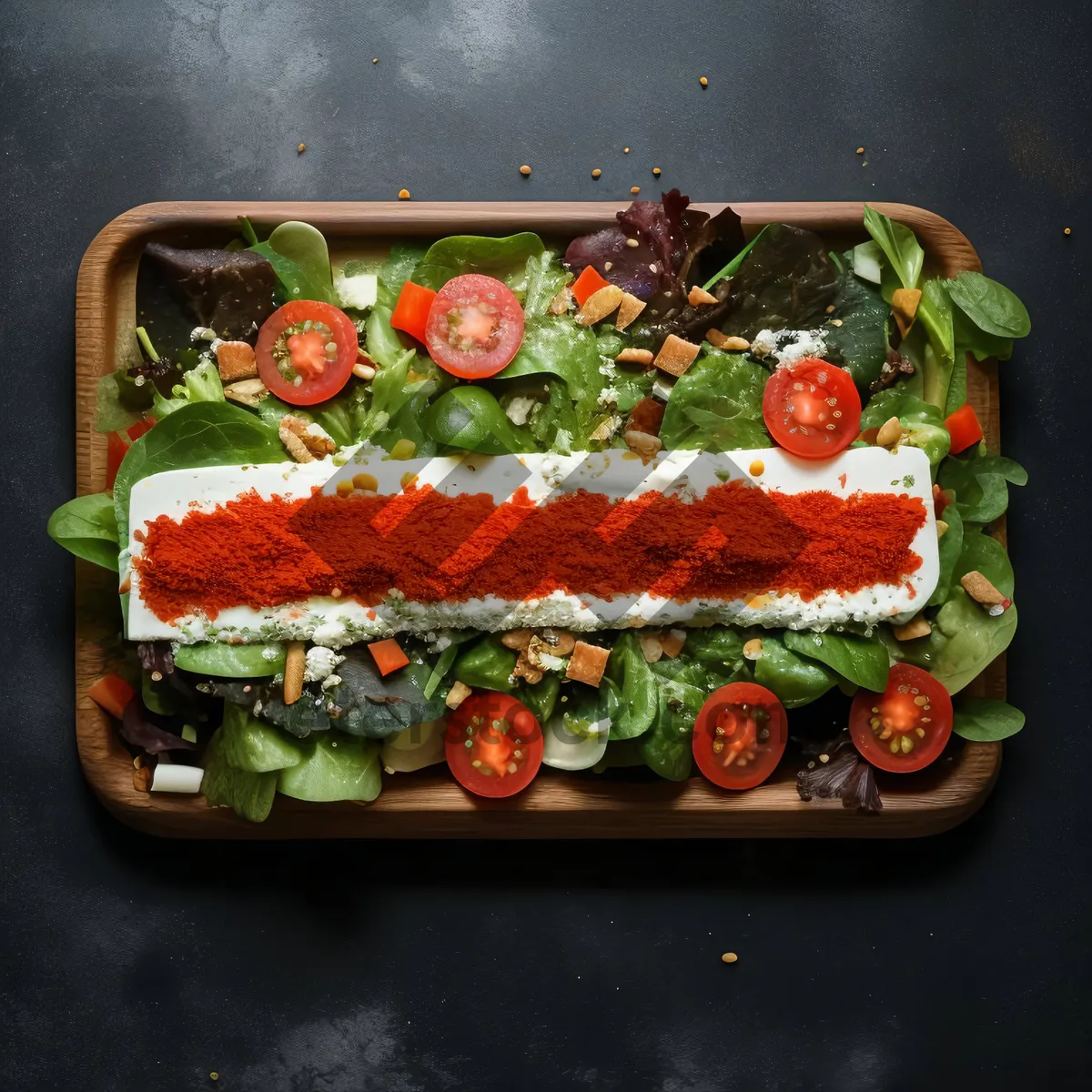 Picture of Delicious Gourmet Vegetable Plate with Fresh Salad