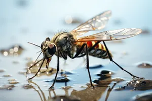 Close-up of mosquito insect with wings