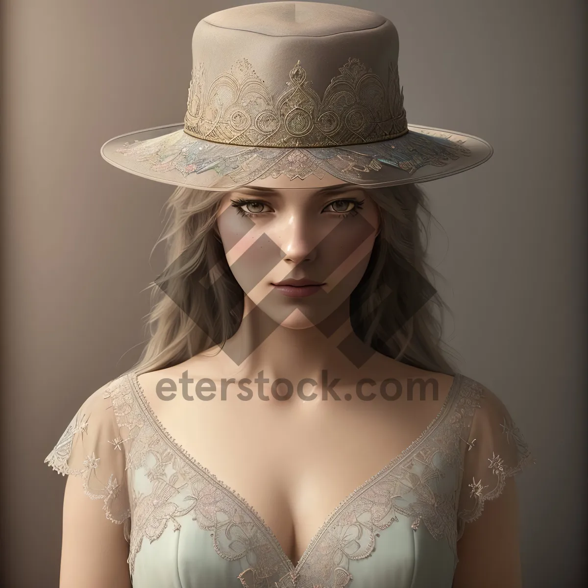 Picture of Fierce Cowgirl: Stylish Hat and Alluring Fashion