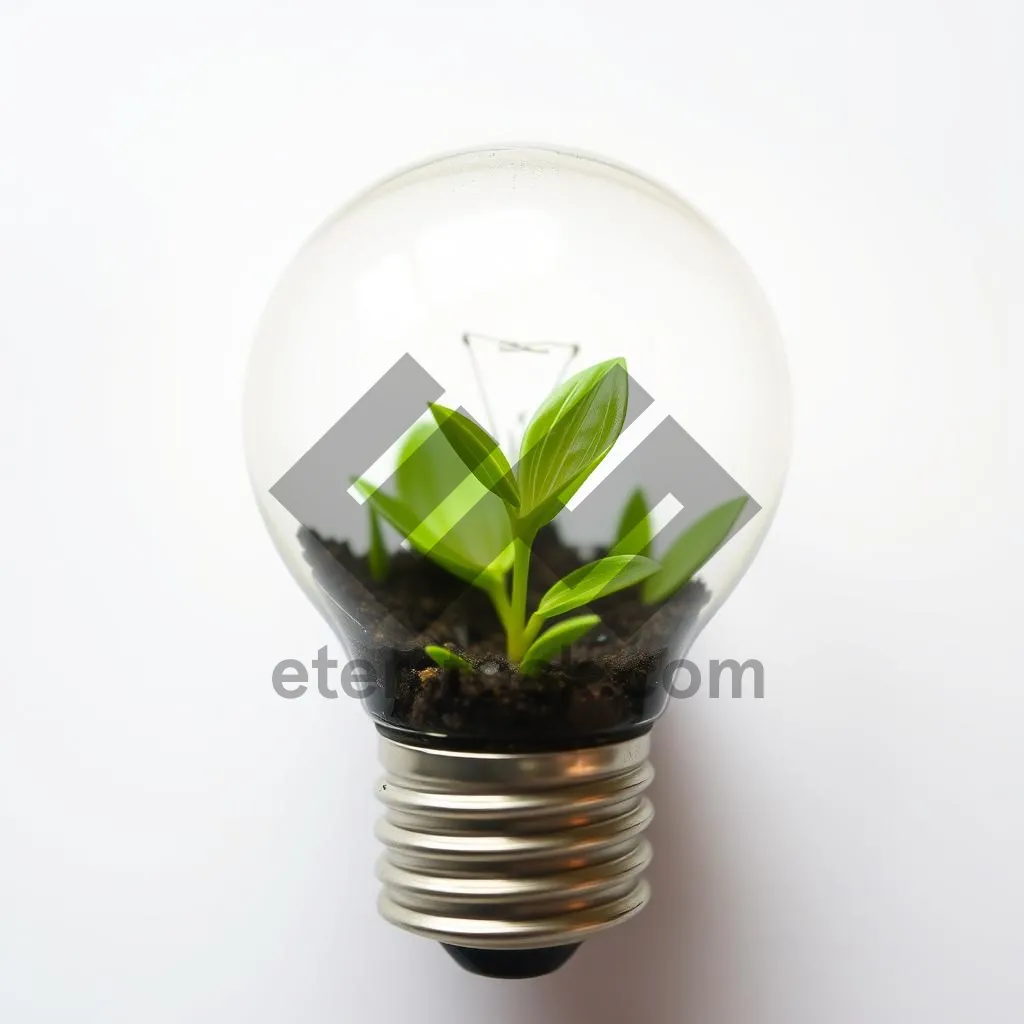 Picture of Green energy glass sphere plant leaf bulb