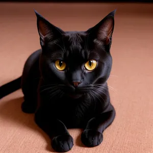 Furry Feline Friend - Cute Domestic Cat with Curious Eyes