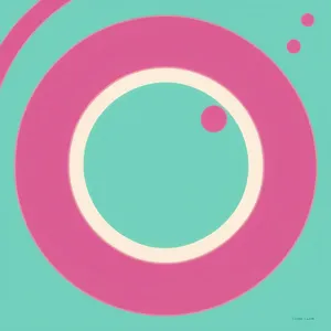 Round Graphic Icon with Polka Dot Decoration