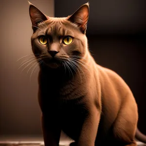 Feline Curiosity: Adorable Domestic Kitty with Striped Gray Fur