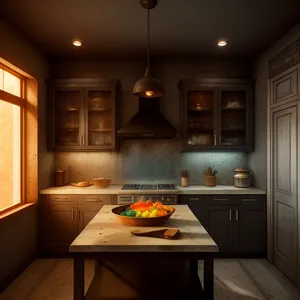 Modern Kitchen: Stylish Interior with Wood Furniture