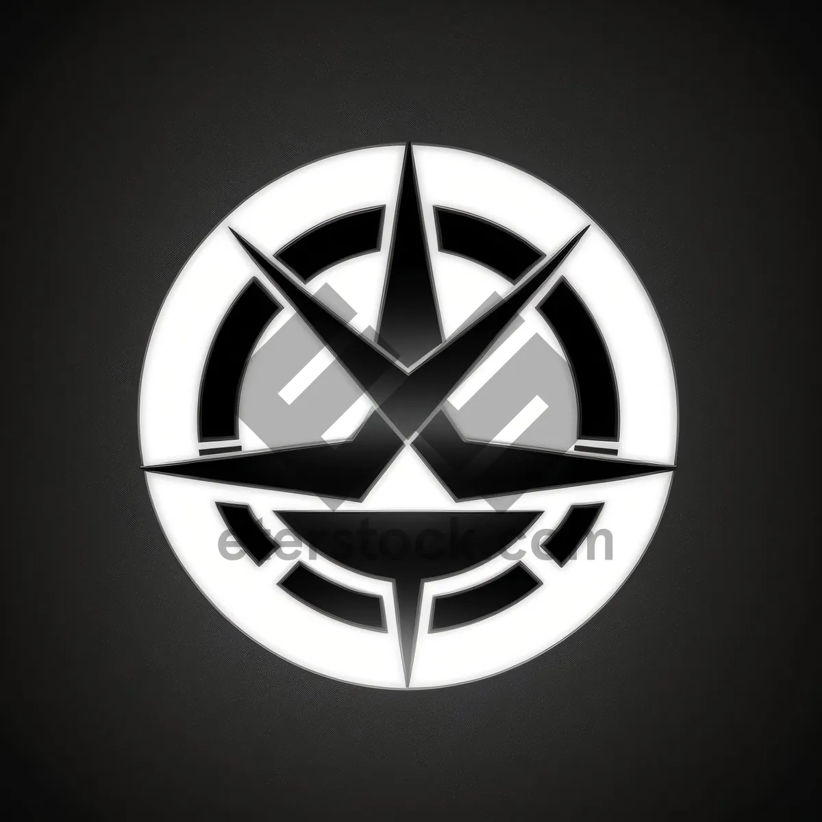 Picture of Round black button set with shiny icons