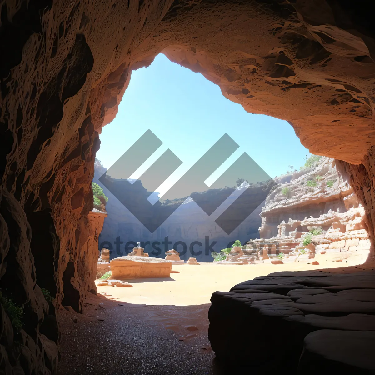 Picture of Desert Canyon Landscape with Cliff Dwellings