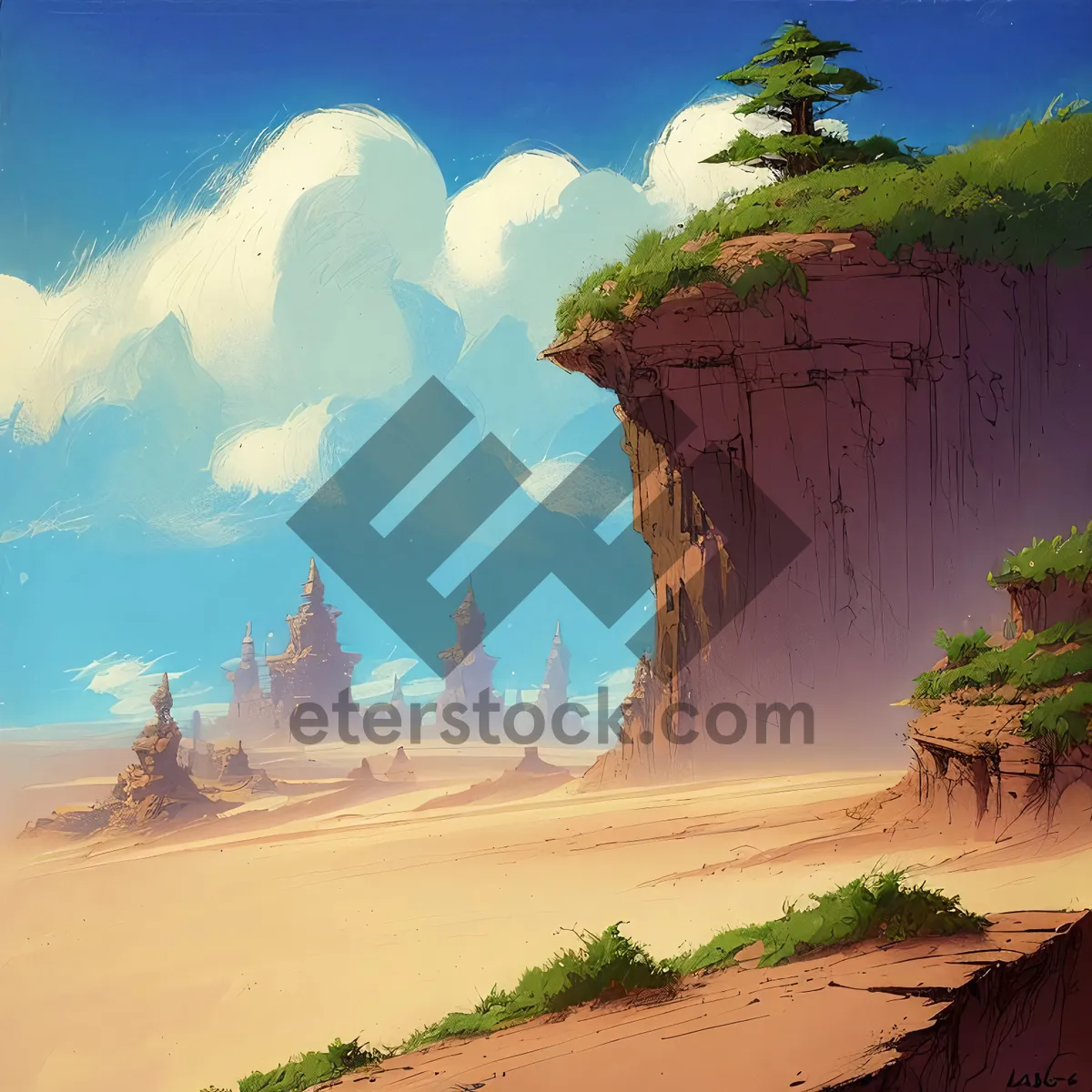 Picture of Scenic Cliffside Overlooking Sandy Canyon