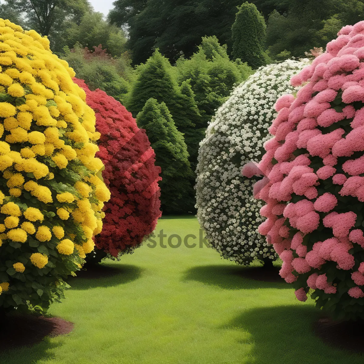 Picture of Hydrangea Garden: Vibrant Summer Blooms and Luscious Grapes