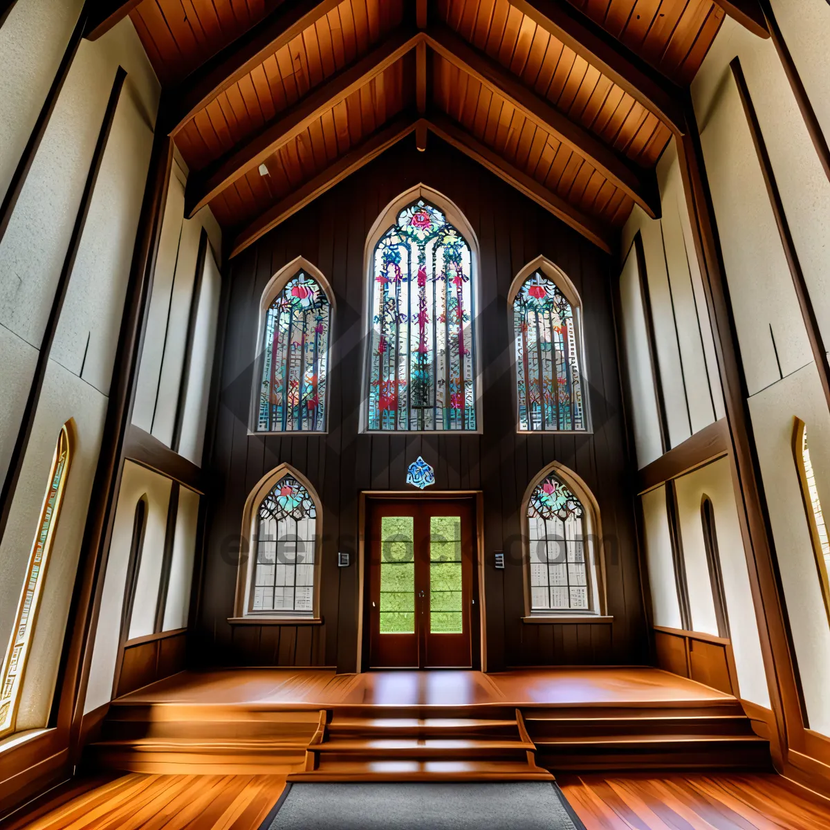 Picture of Grand Gothic Cathedral Interior - Timeless Religious Beauty