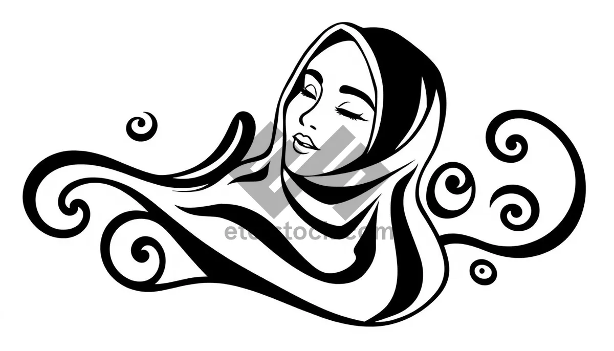 Picture of Black Haircut Art Design Silhouette Cartoon Wave Symbol