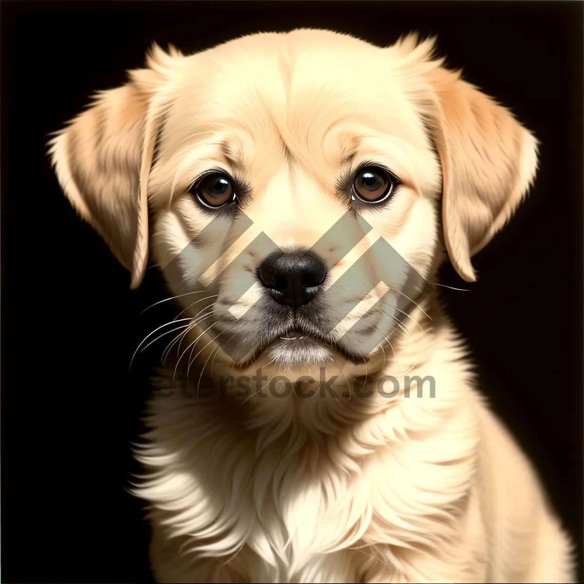 Picture of Adorable Golden Retriever puppy posing in studio