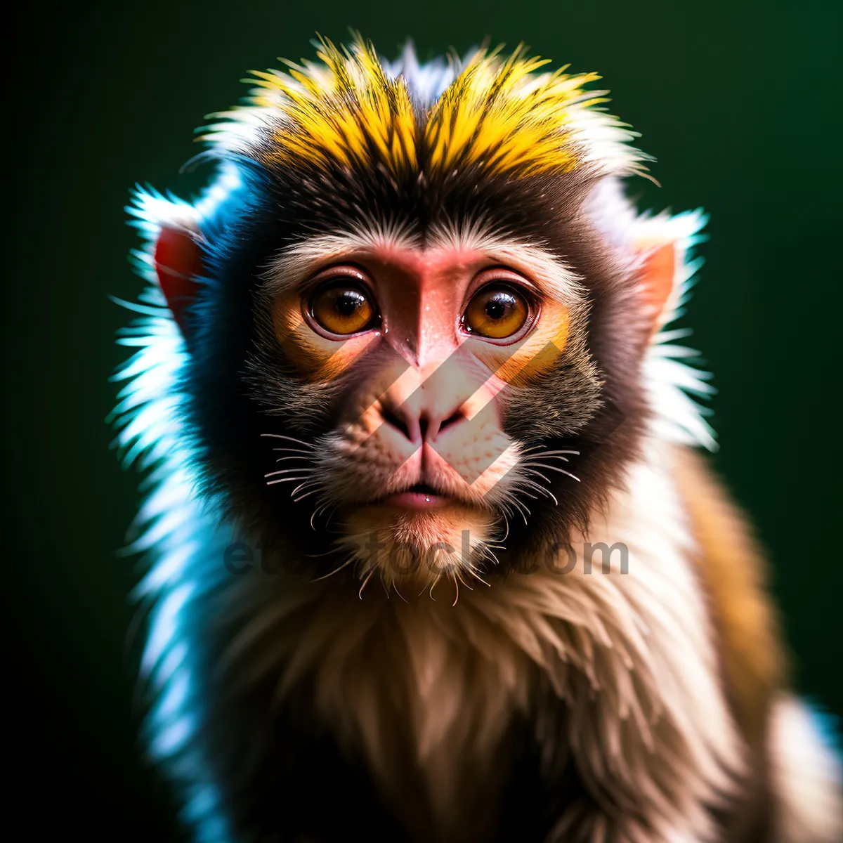 Picture of Cute Baby Macaque Primate with Playful Eyes