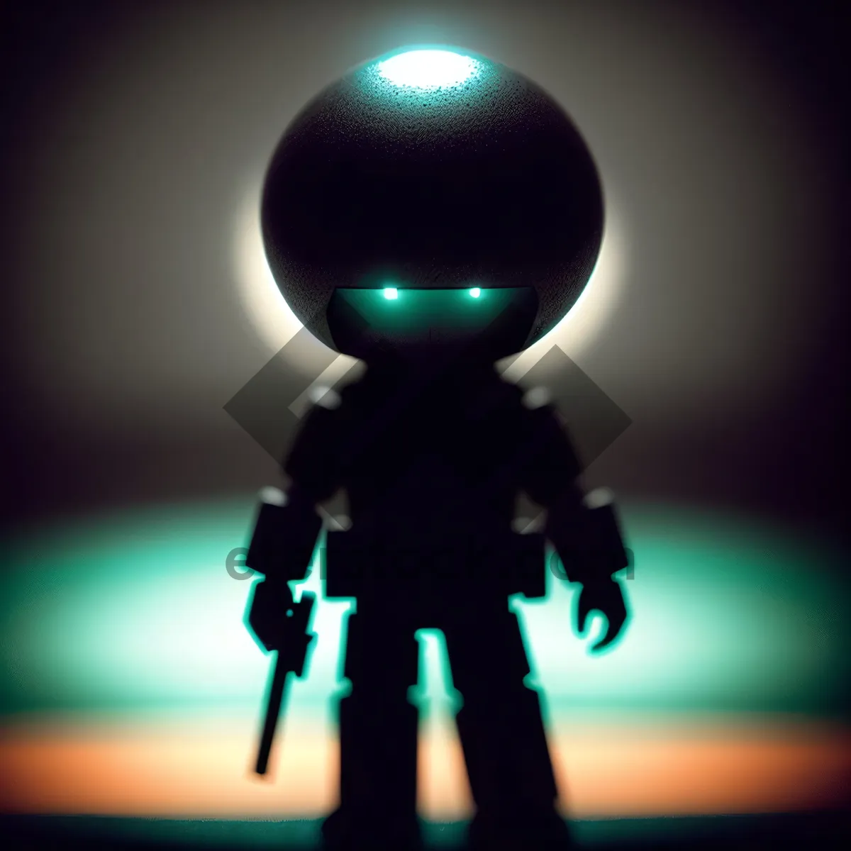 Picture of 3D Laser Man Icon Silhouette Render