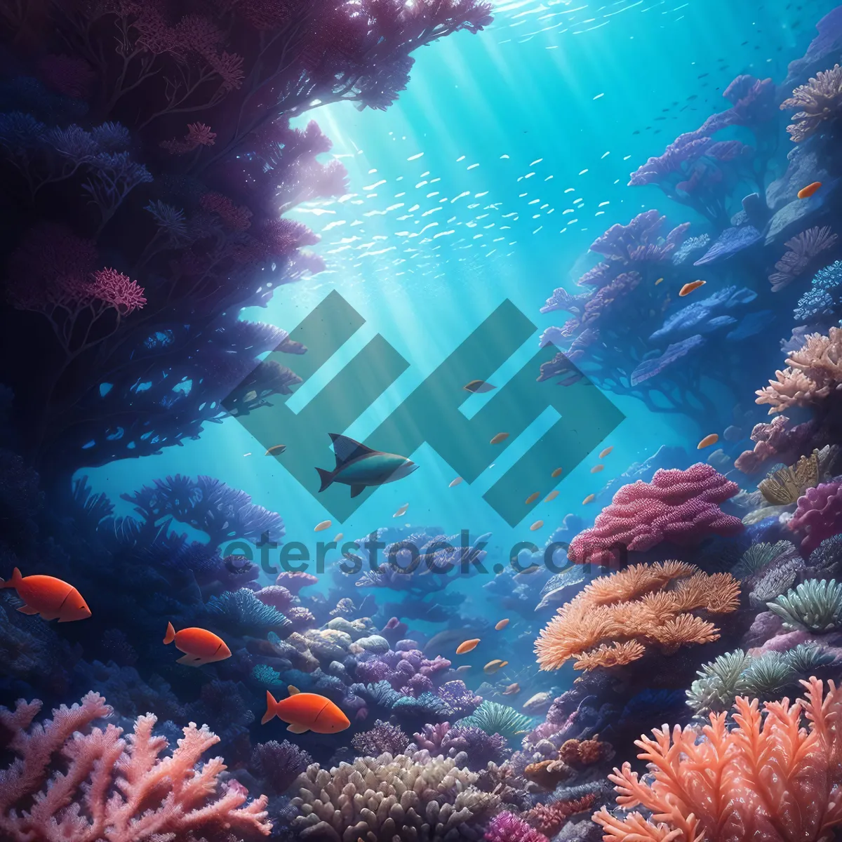 Picture of Colorful Coral Reef Underwater Exploration