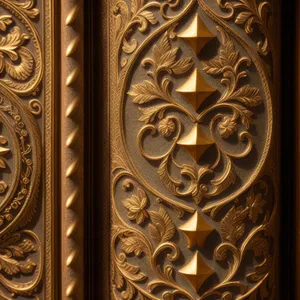 Exquisite Golden Arabesque Door Sculpture