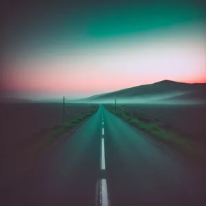 Sunset Drive: Highway Through Scenic Desert Landscape