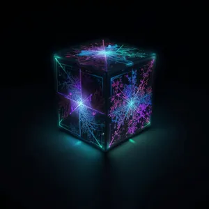 Black fractal design with light and color