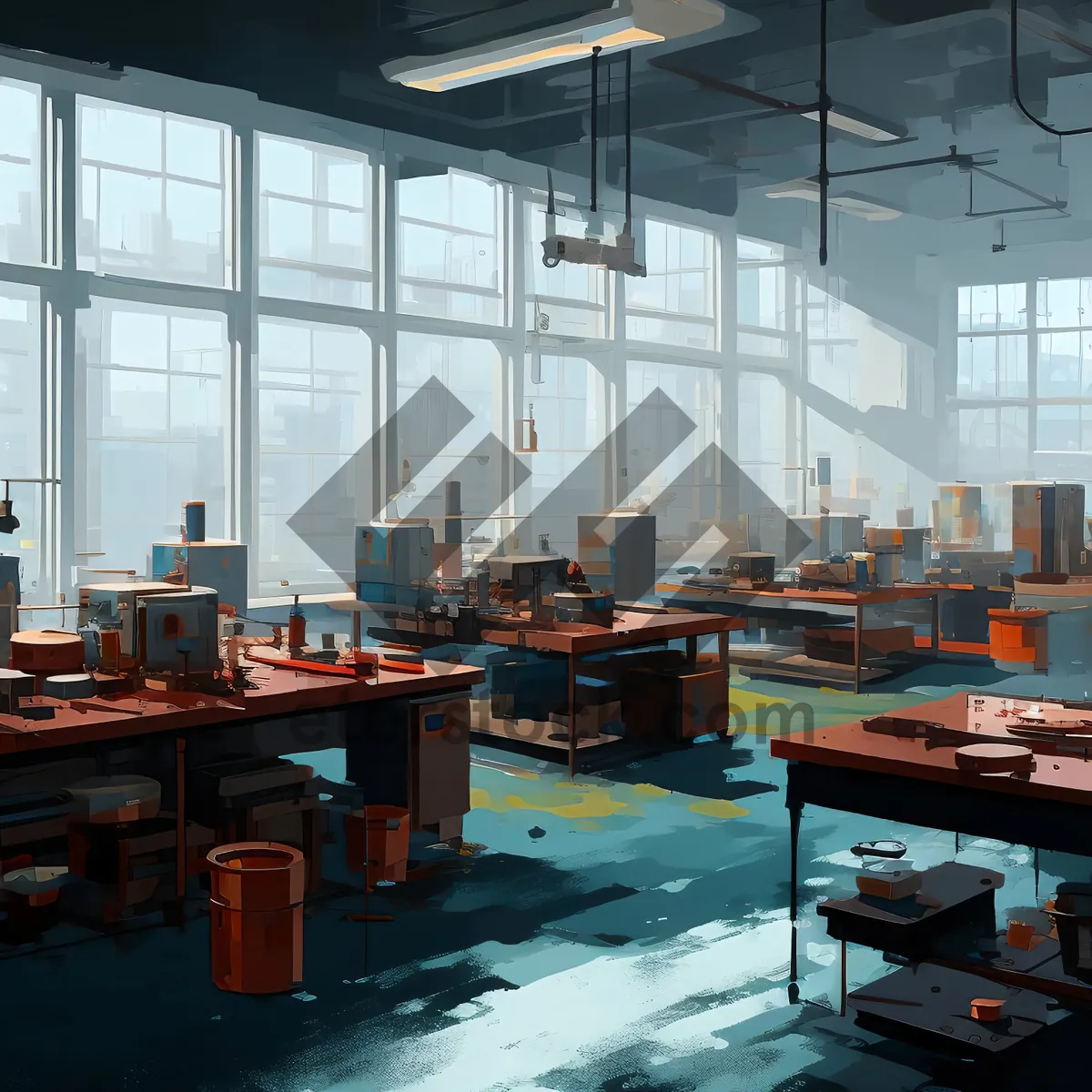 Picture of Modern interior design of an empty restaurant room