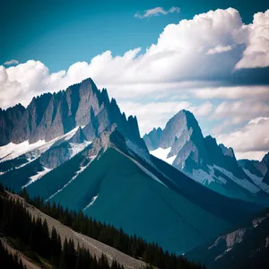 Majestic Snow-Capped Peaks in Glacial Wonderland