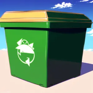 Container Bin - 3D Symbol for Waste Management