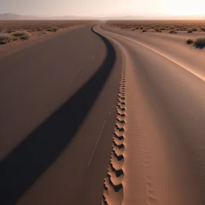 Desert Highway: Endless Sands and Open Sky