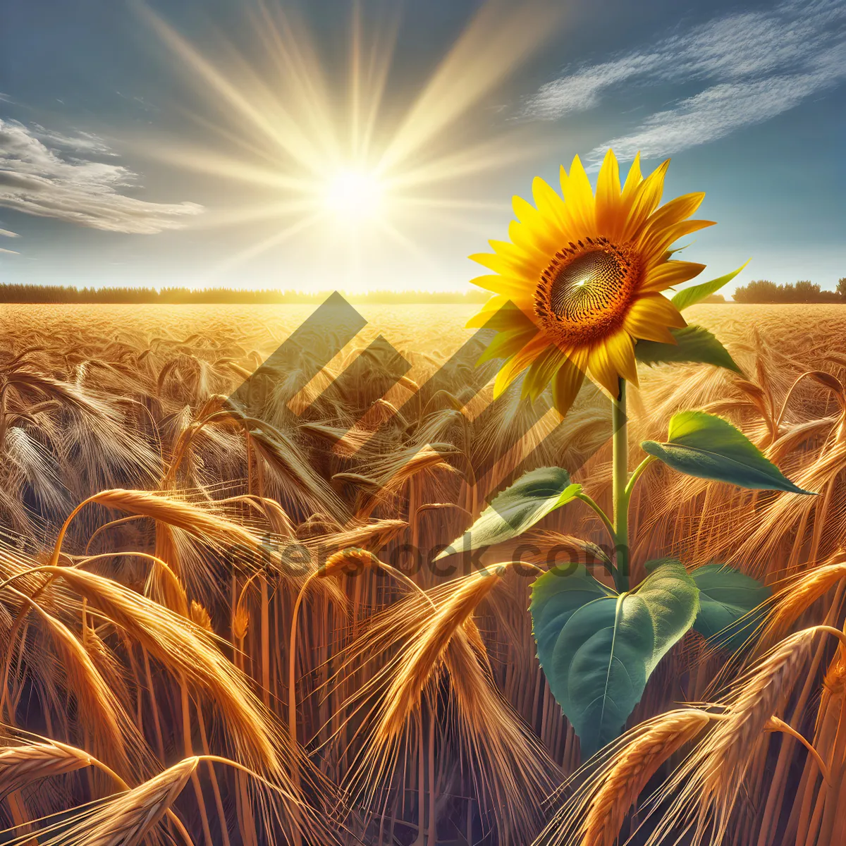 Picture of Golden Sunset over Sunflower Field ded0444bdb