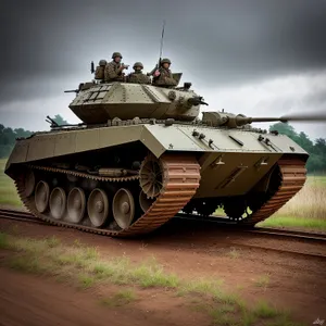 Armored War Tank: Vintage Military Power and Might