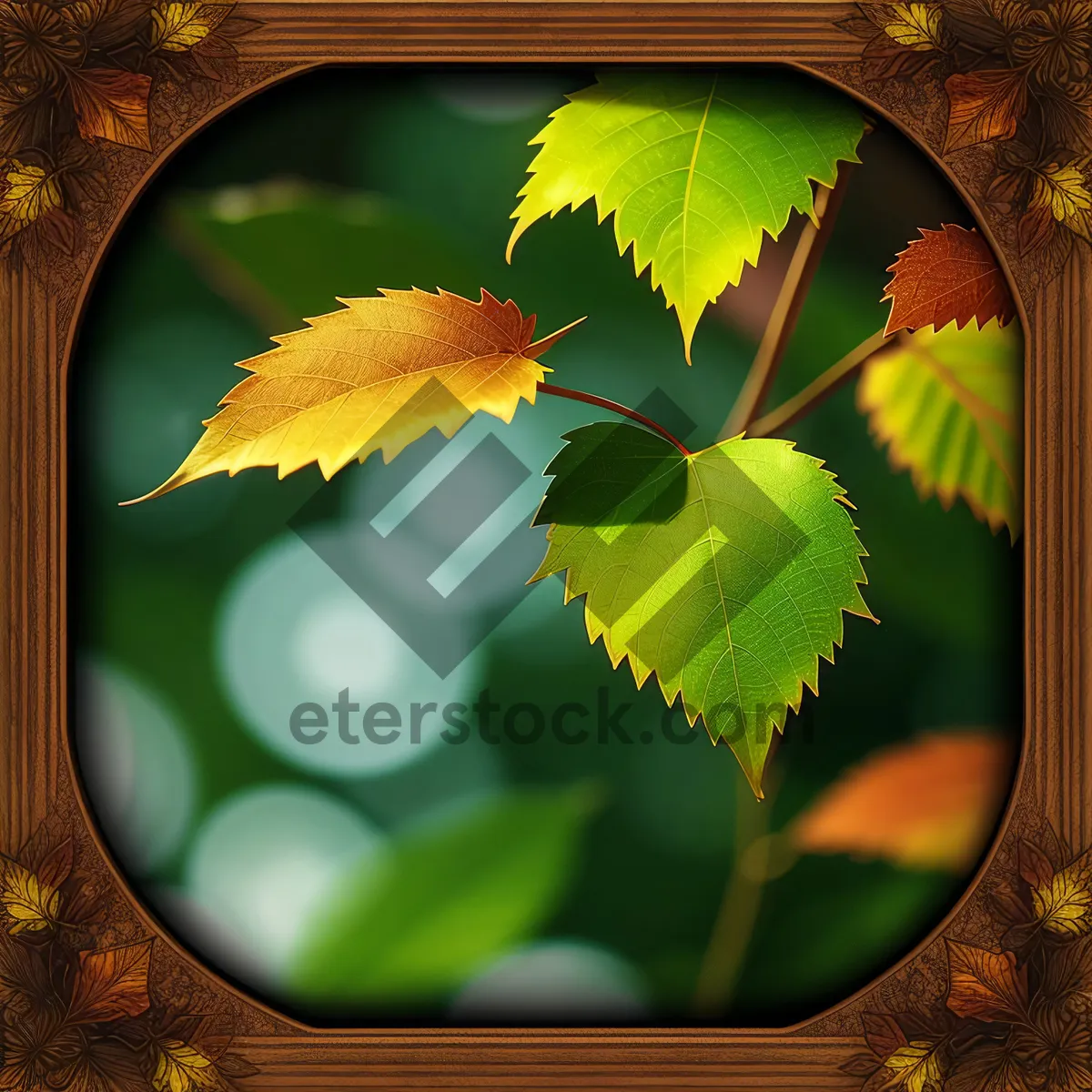 Picture of Vibrant Summer Oak Leaves in Forest