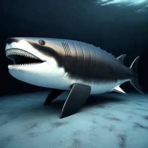 Tropical Ocean: Majestic Tiger Shark in Aquarium