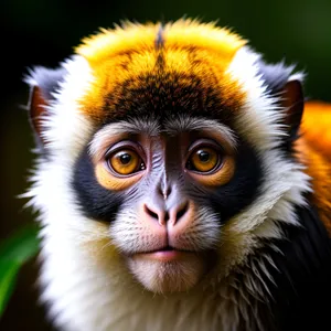 Wild Macaque Monkey with Piercing Eyes in Safari