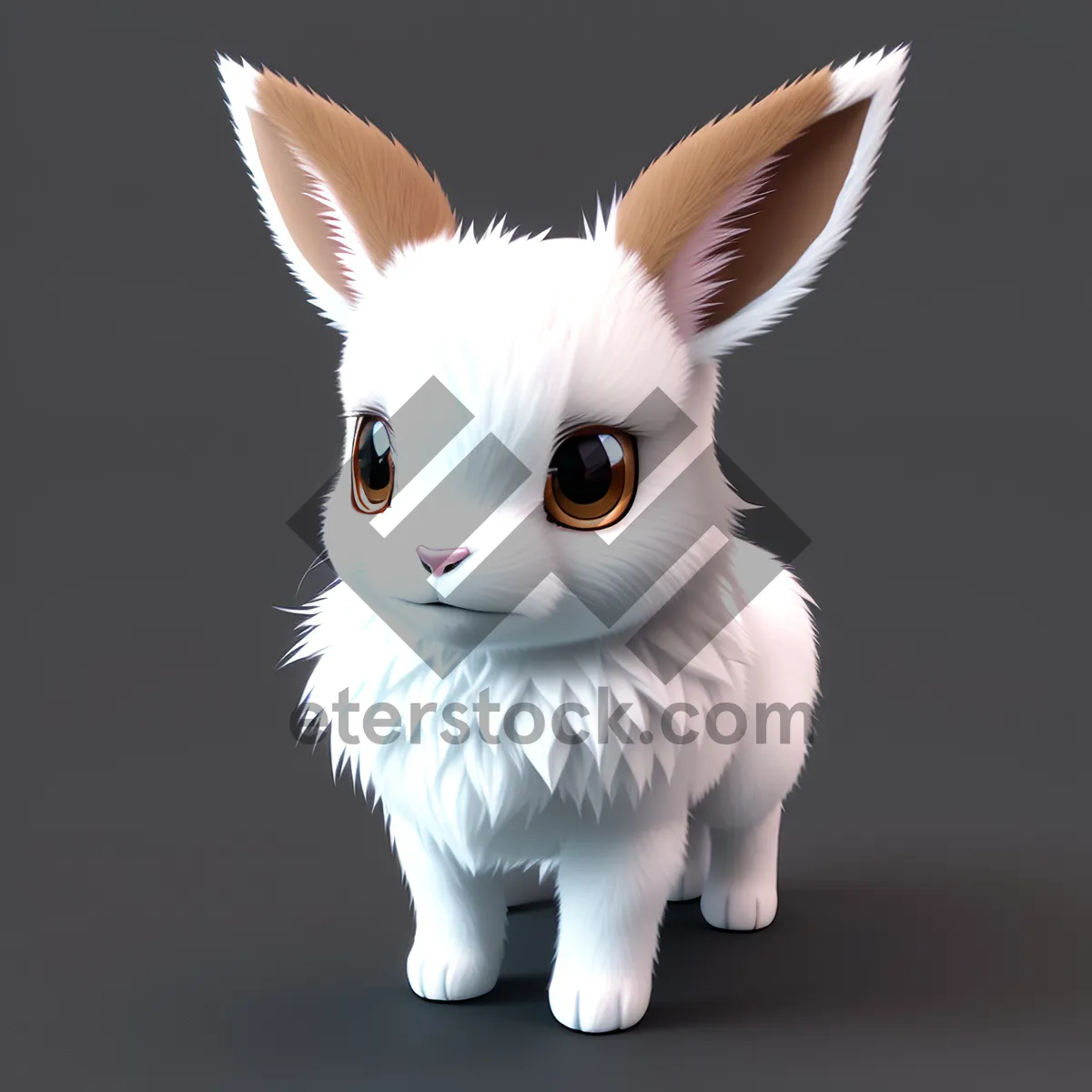 Picture of Fluffy Bunny with Adorable Eyes in Studio