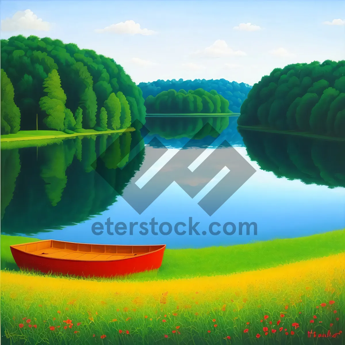 Picture of Serene Countryside Horizon Under Sunny Skies