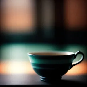 Hot Coffee in China Cup with Saucer